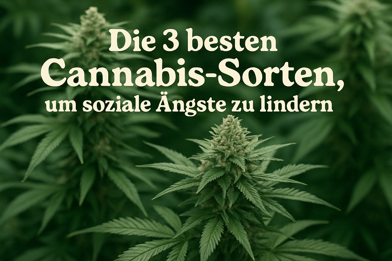 Bild von Cannabisblüten verschiedener Sorten, die soziale Ängste lindern und für Ruhe und Entspannung sorgen.